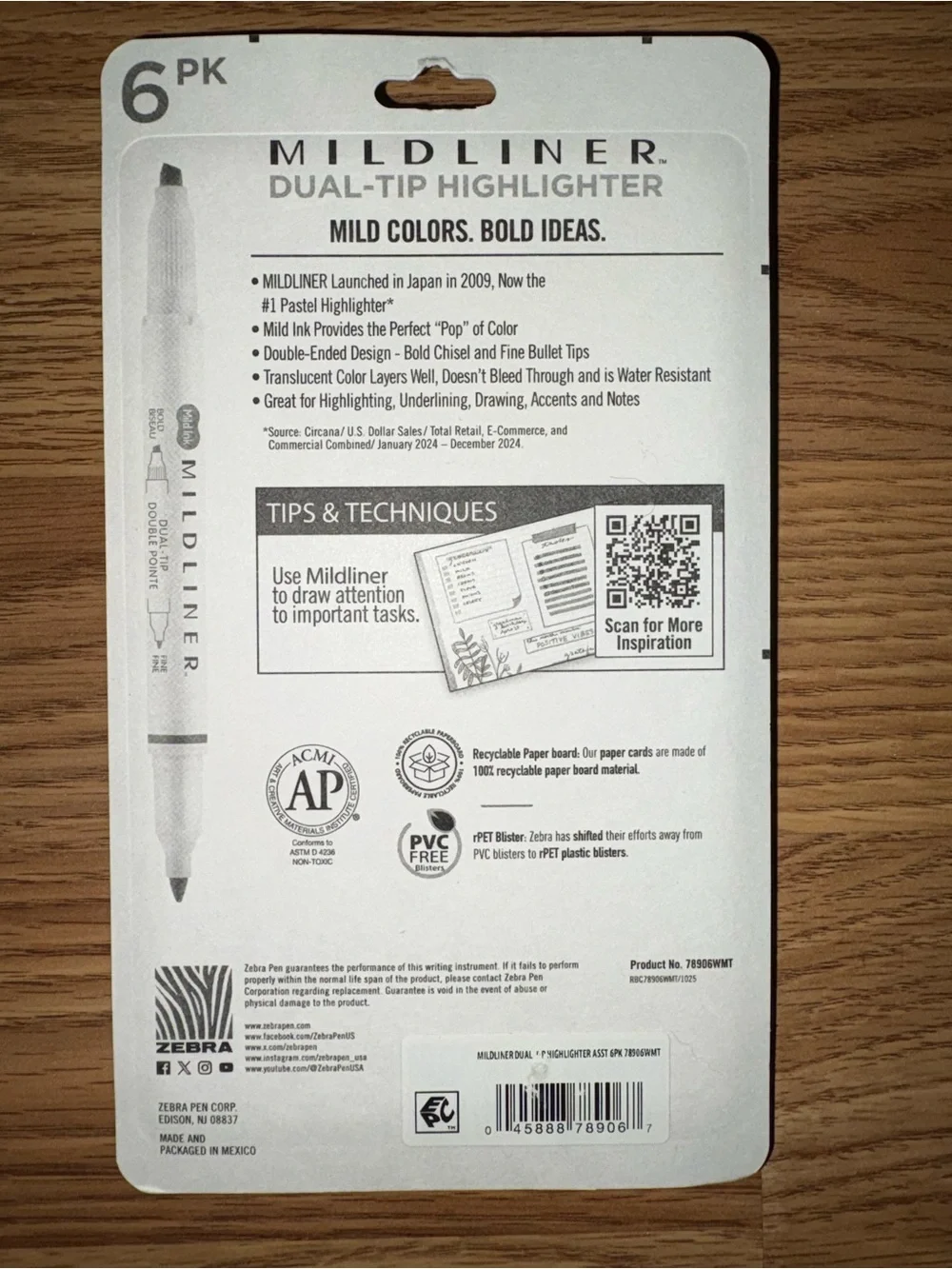 ZEBRA Mildliner Dual-Tip Highlighters – 6 Pack, Pastel Multicolor